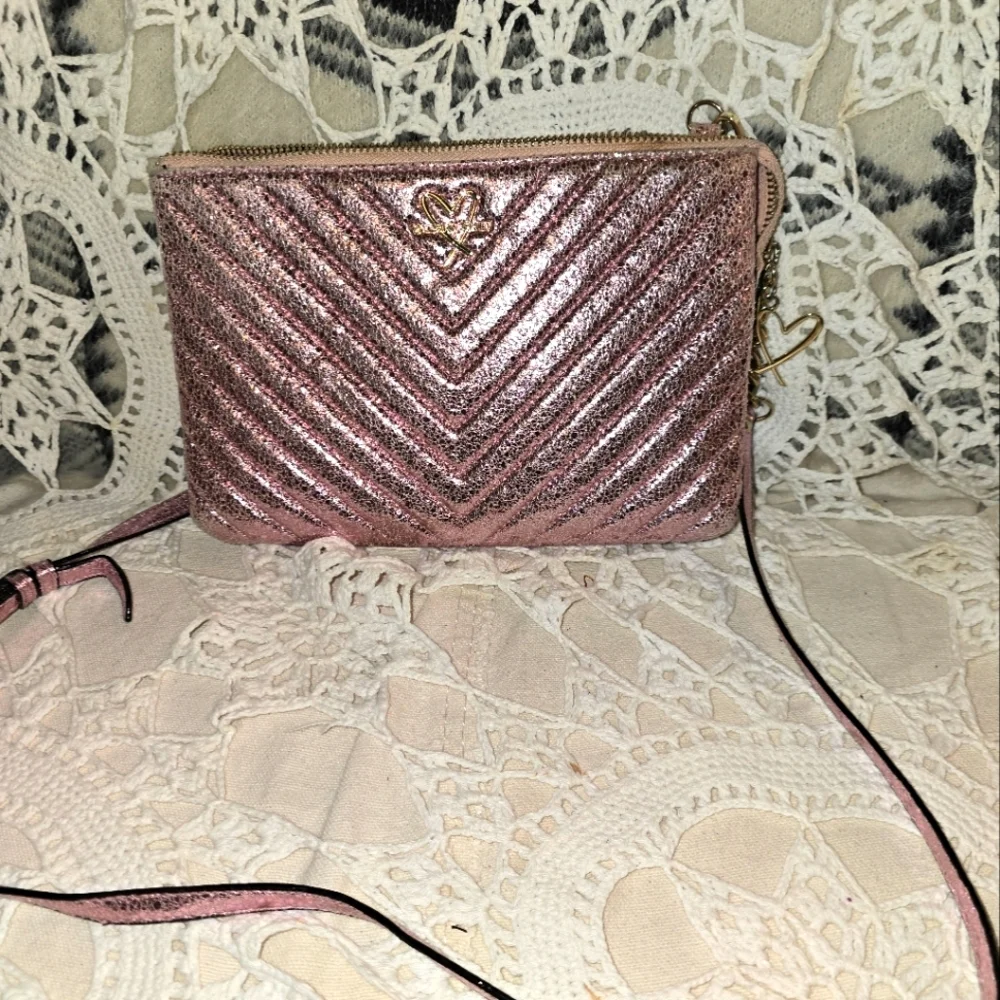 Victoria's Secret Pink Glitter Crossbody, Shoulder Bag, Purse